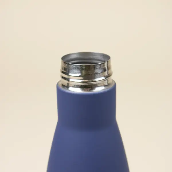 Botella de acero inoxidable 750ml color azul detalle rosca