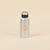 Botella aluminio personalizada con logo amarillo en el centro
