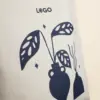 Bolsa de algodón personalizada con logo azul