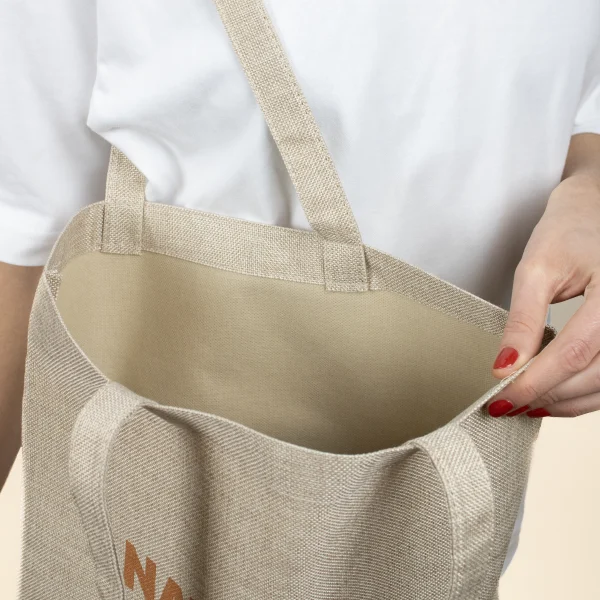 Bolsas de cáñamo personalizadas abierta