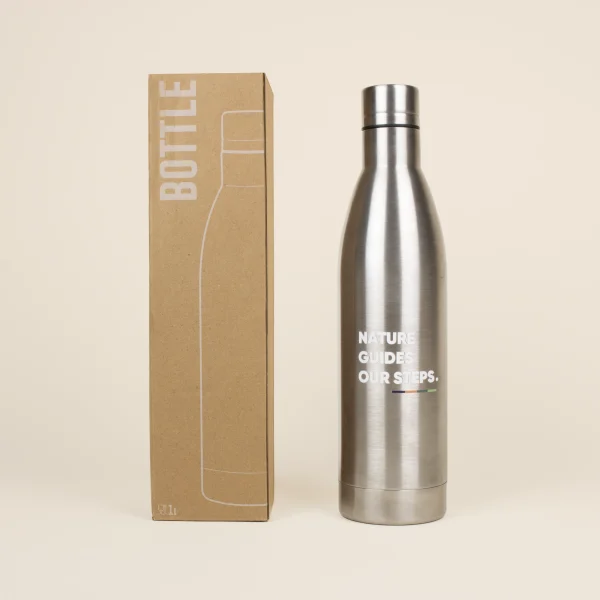 Botella acero inoxidable 1 litro con caja kraft
