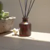 Ambientador mikado personalizado de vidrio marrón