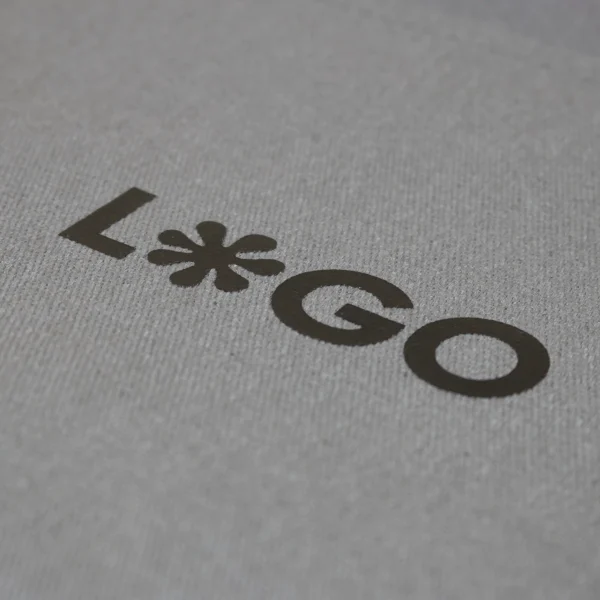 Funda portátil gris 14 pulgadas personalizada con logo negro