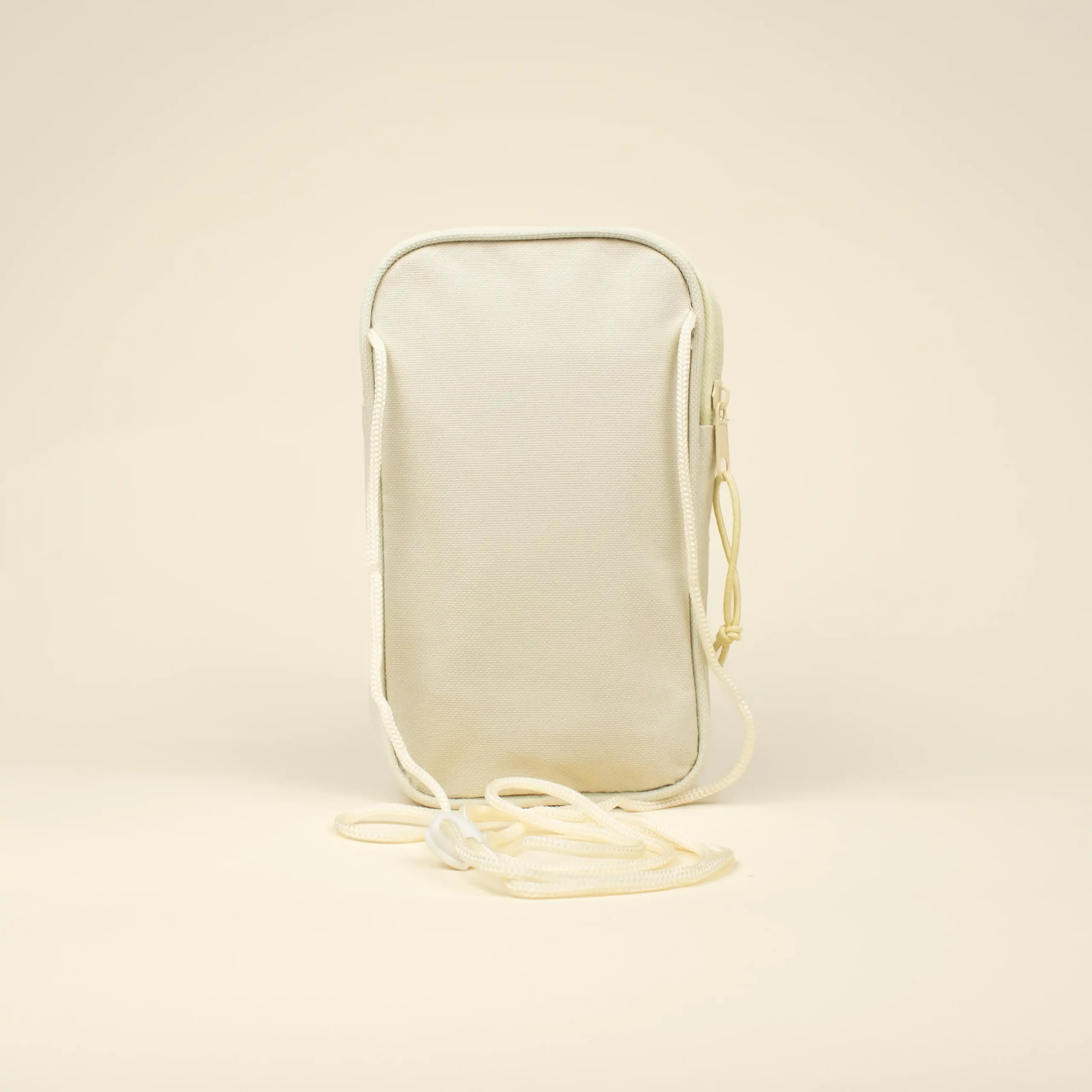 Riñonera portamóvil personalizada beige trasera