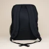 Mochila corporativa personalizada negra trasera fondo beige