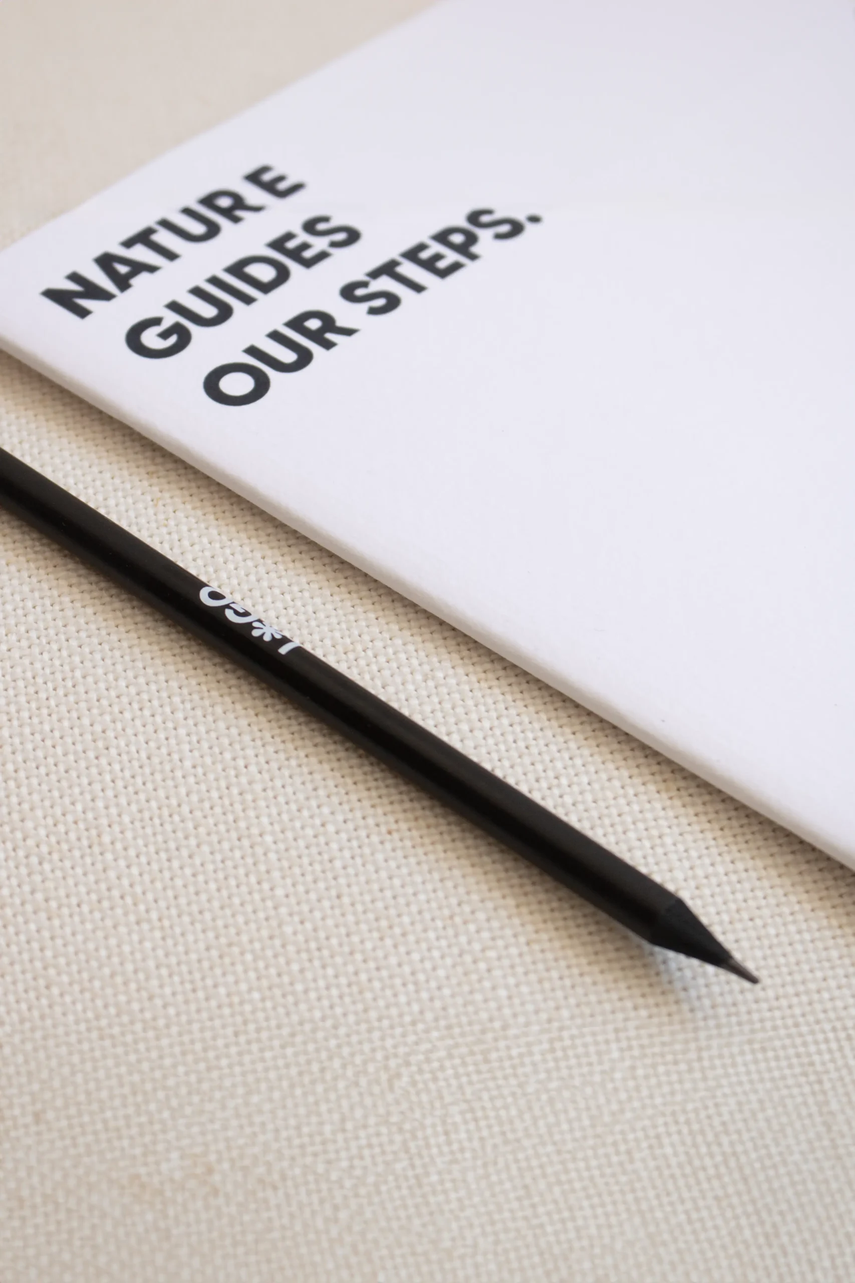 COMBO Promotional wooden pencil BRUNO + Eco friendly notebook CRUDO Custom black wooden pencil with white logo and white notebook