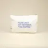 Neceser ecológico blanco personalizado con texto azul
