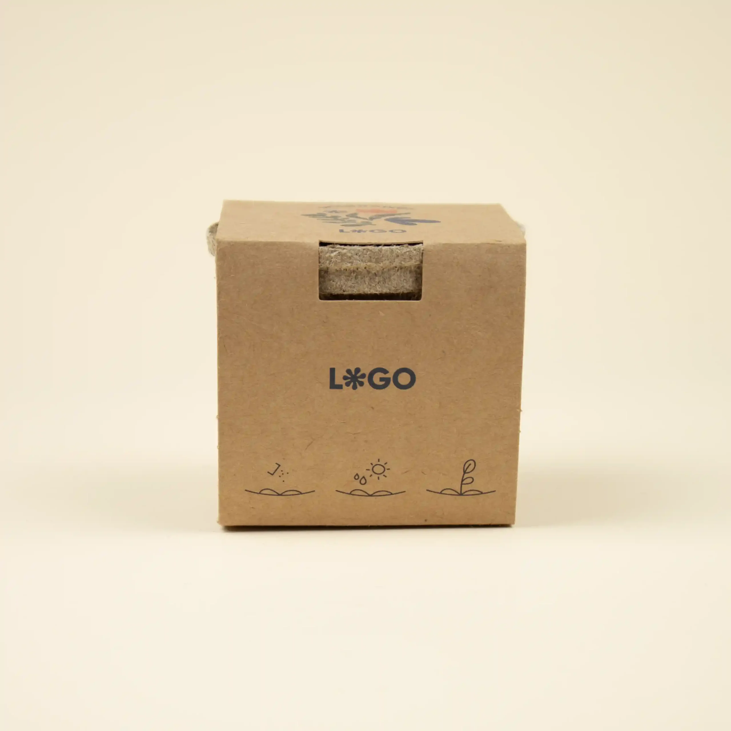 Kit plantable COCOON KRAFT Kit plantable de fibra de coco dentro de un packaging en cartón kraft personalizado