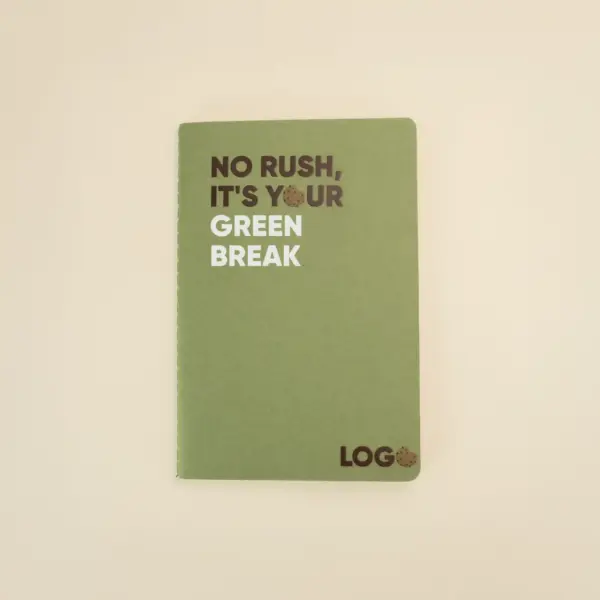 Cuaderno verde ecológico personalizado