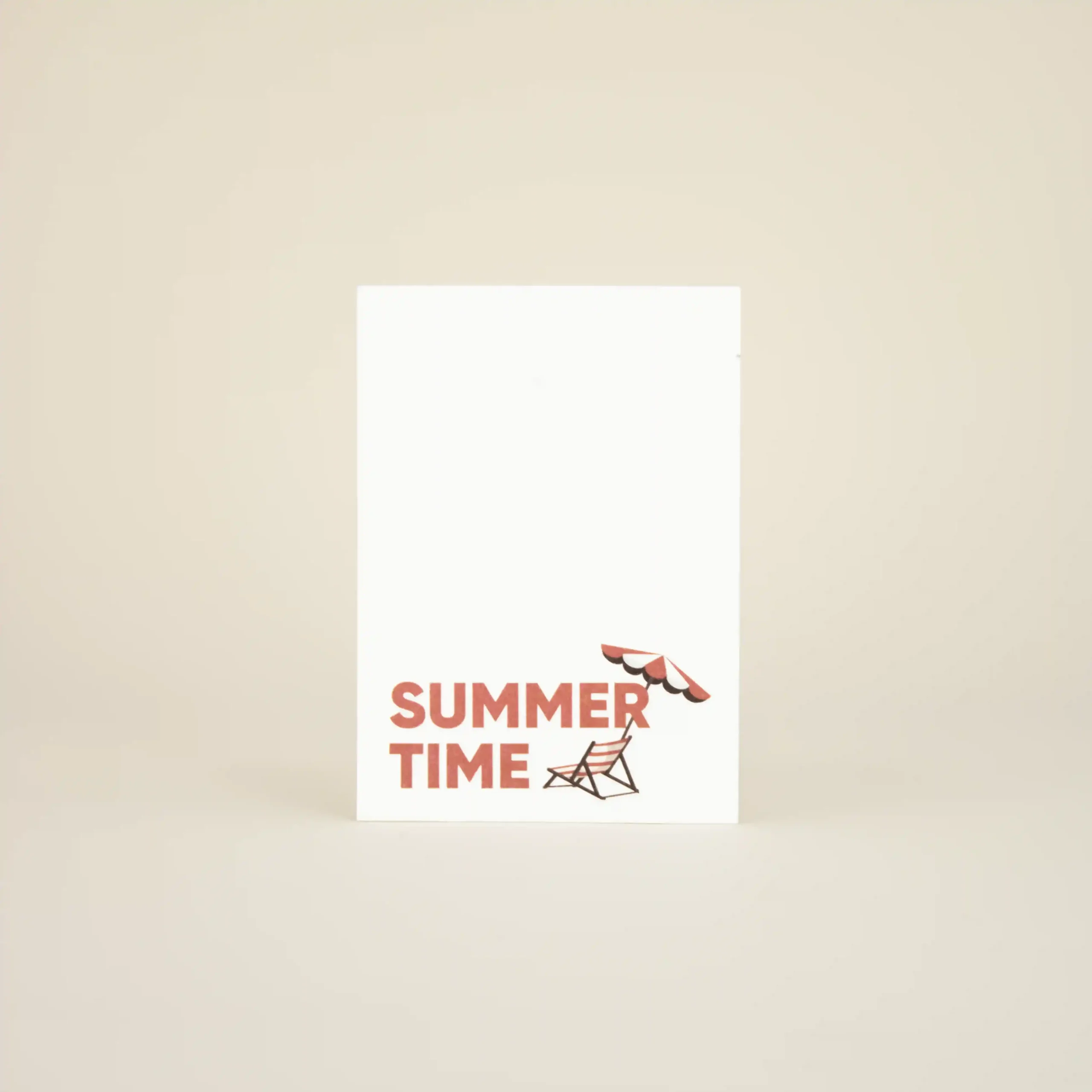 Pack 'Summer Time': Carte A6 Tarjeta A6 de papel personalizada con el texto 'summer time' en rojo
