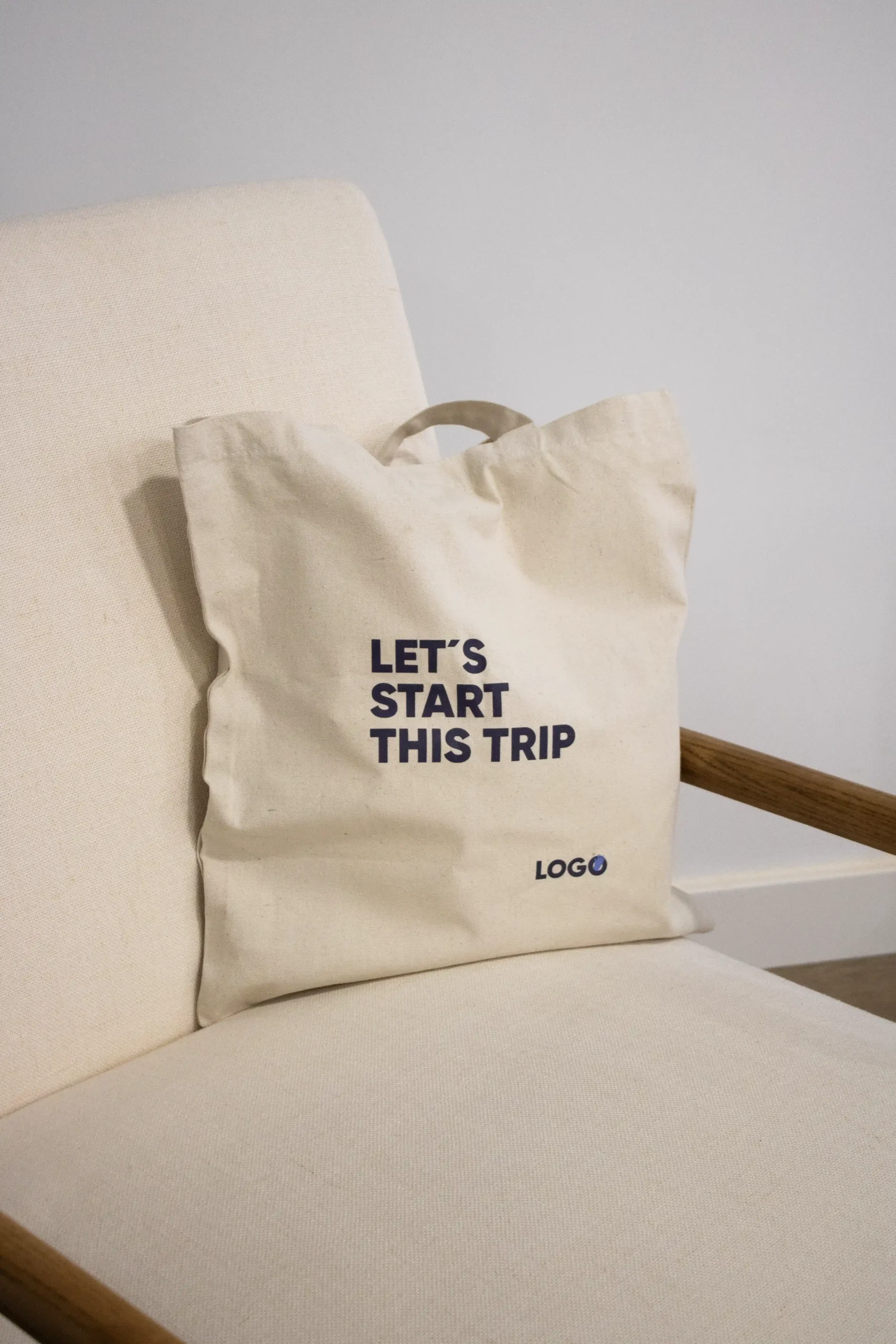 Pack 'Welcome to the team': NATA Tote bag de tela personalizada con el texto 'Let's start a trip'
