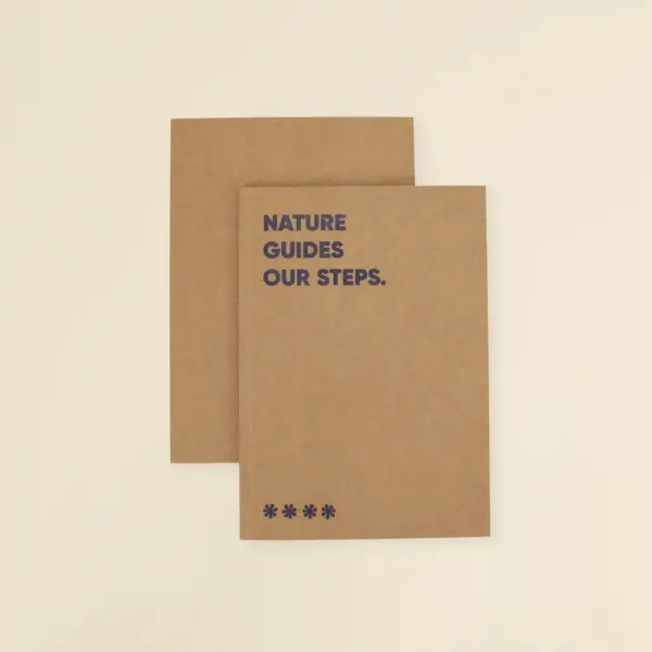 Cuaderno plantable kraft personalizado, delantera y trasera