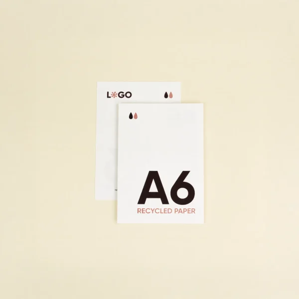 Dos tarjetas A6 impresas en papel ecológico de algodón
