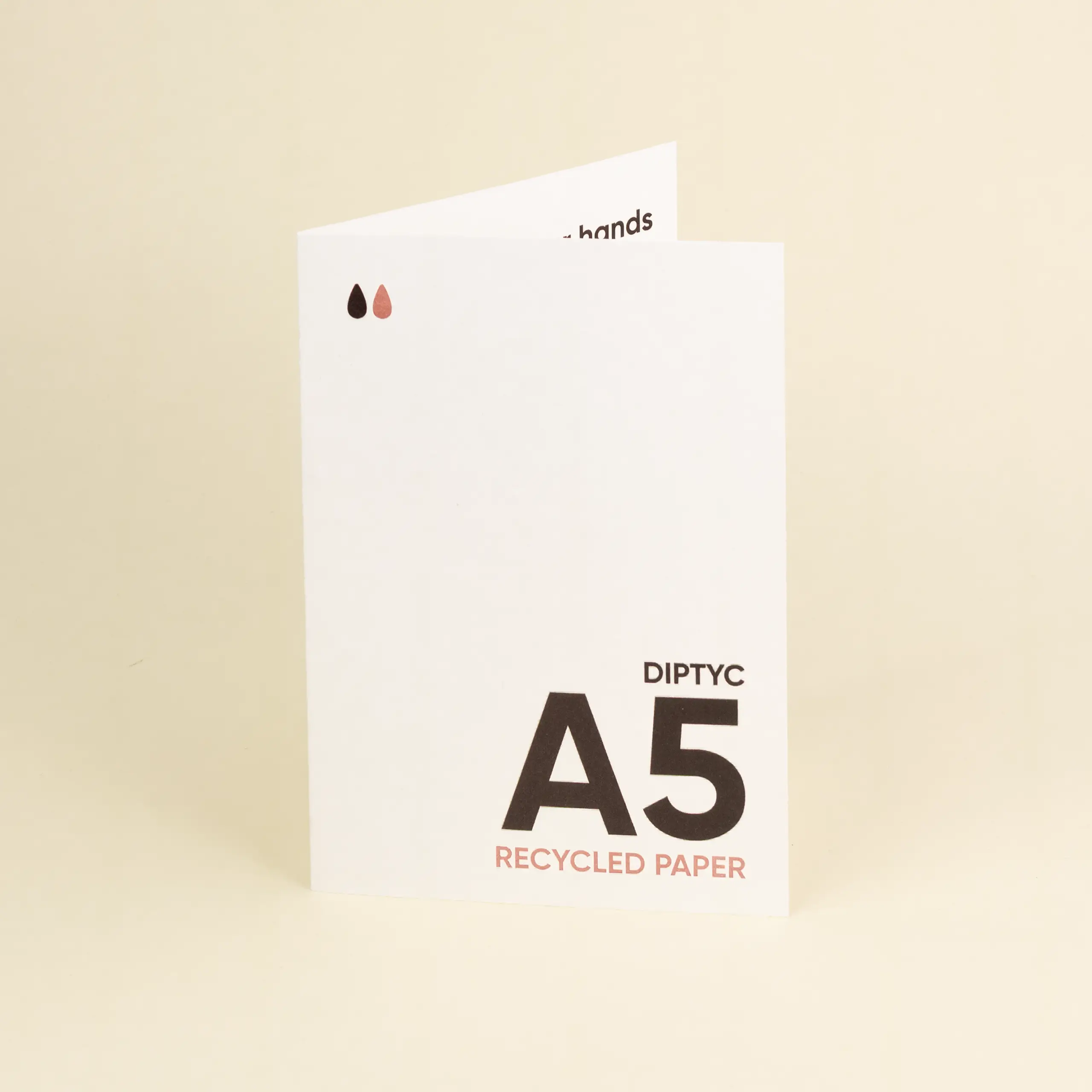 Díptico A5 de papel ecológico Cotton Un díptico A5 impreso en papel ecológico de algodón