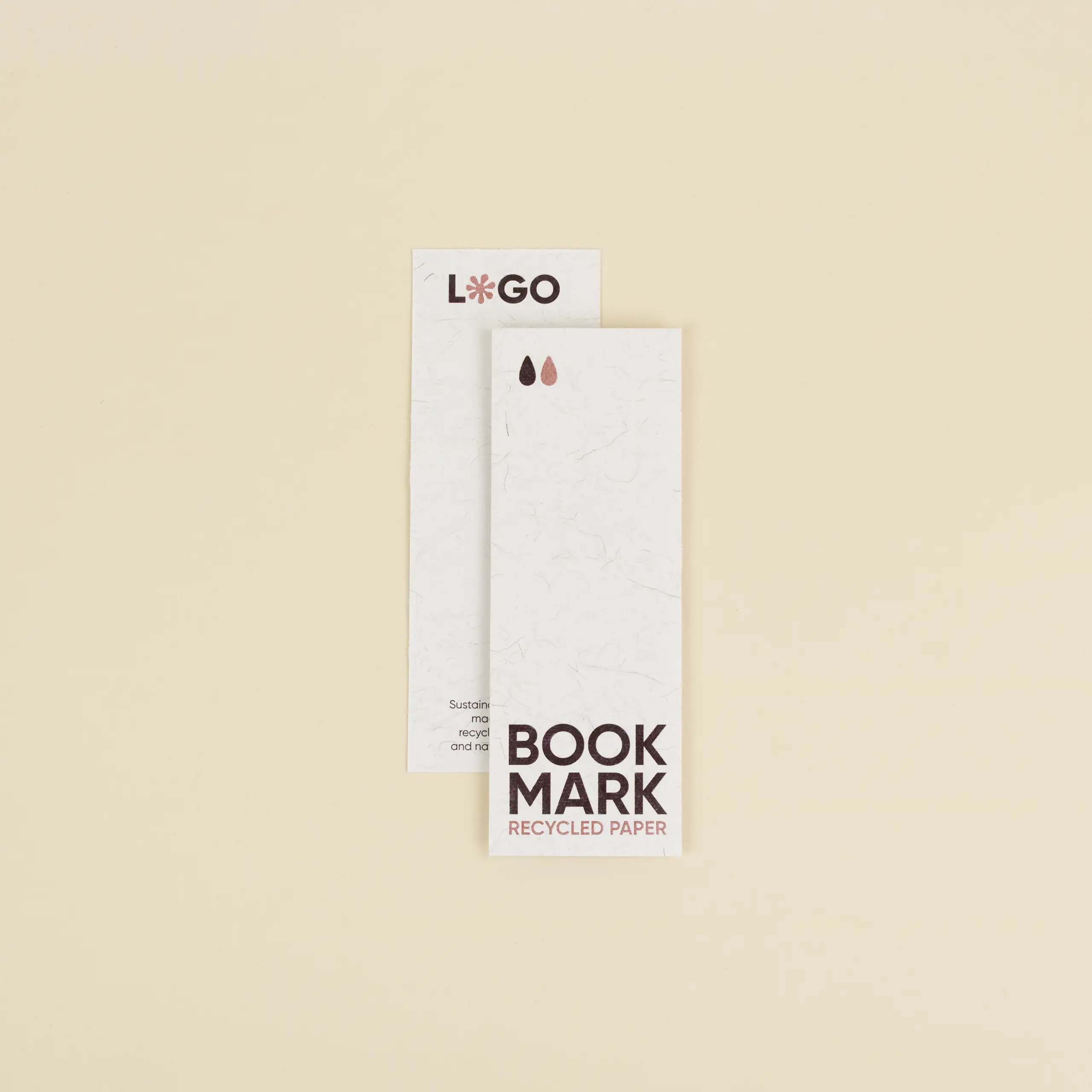 Marcapáginas papel ecológico Cotton Jute Dos marcapáginas de papel ecológico de yute