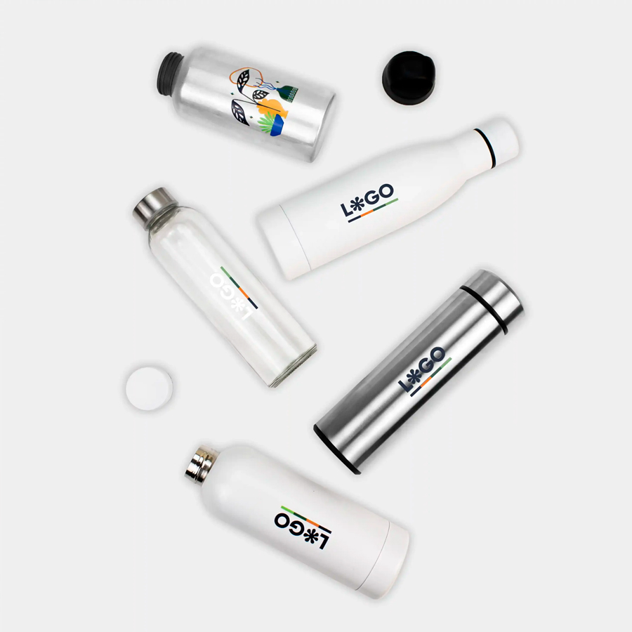 5 botellas personalizadas con logo