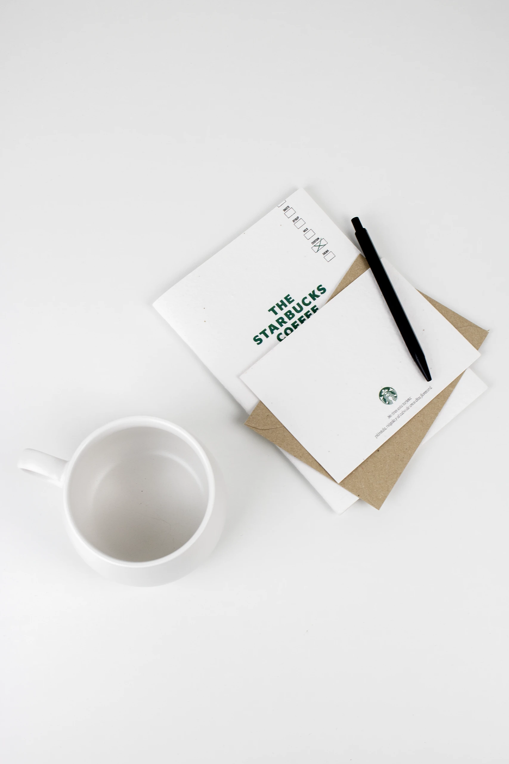 Cuaderno plantable con bolígrafo personalizado y tarjeta A6 plantable de Starbucks