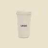 Vaso take away RIZO PLUS Vaso take away con tapa, personalizado con la palabra LOGO en azul