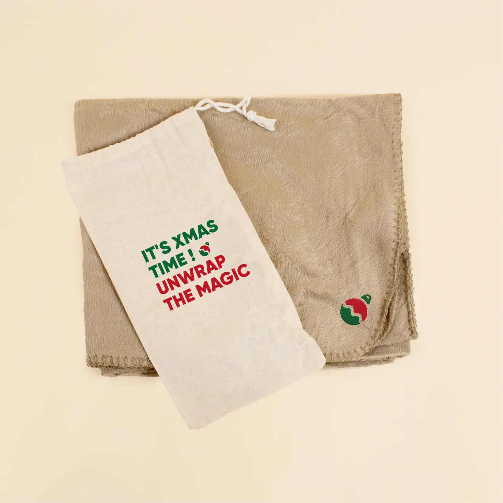 XMAS - Serena Manta ecológica personalizada con funda de algodón