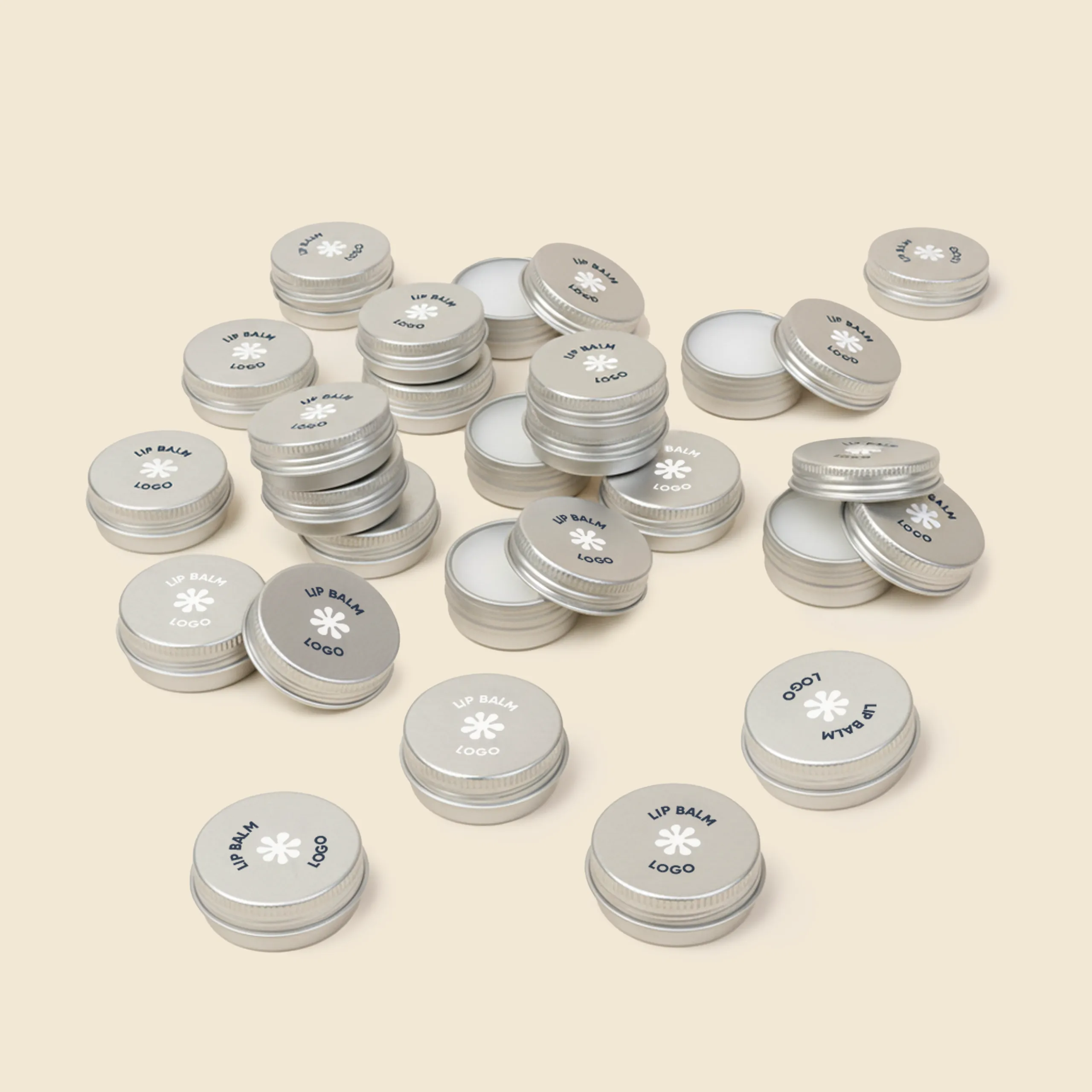 Bálsamo labial abierto y cerrado con olor a vainilla personalizado a todo color