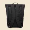Mochila personalizada LEFRIK ROLL Trasera de una mochila roll-top negra de la marca Lefrik