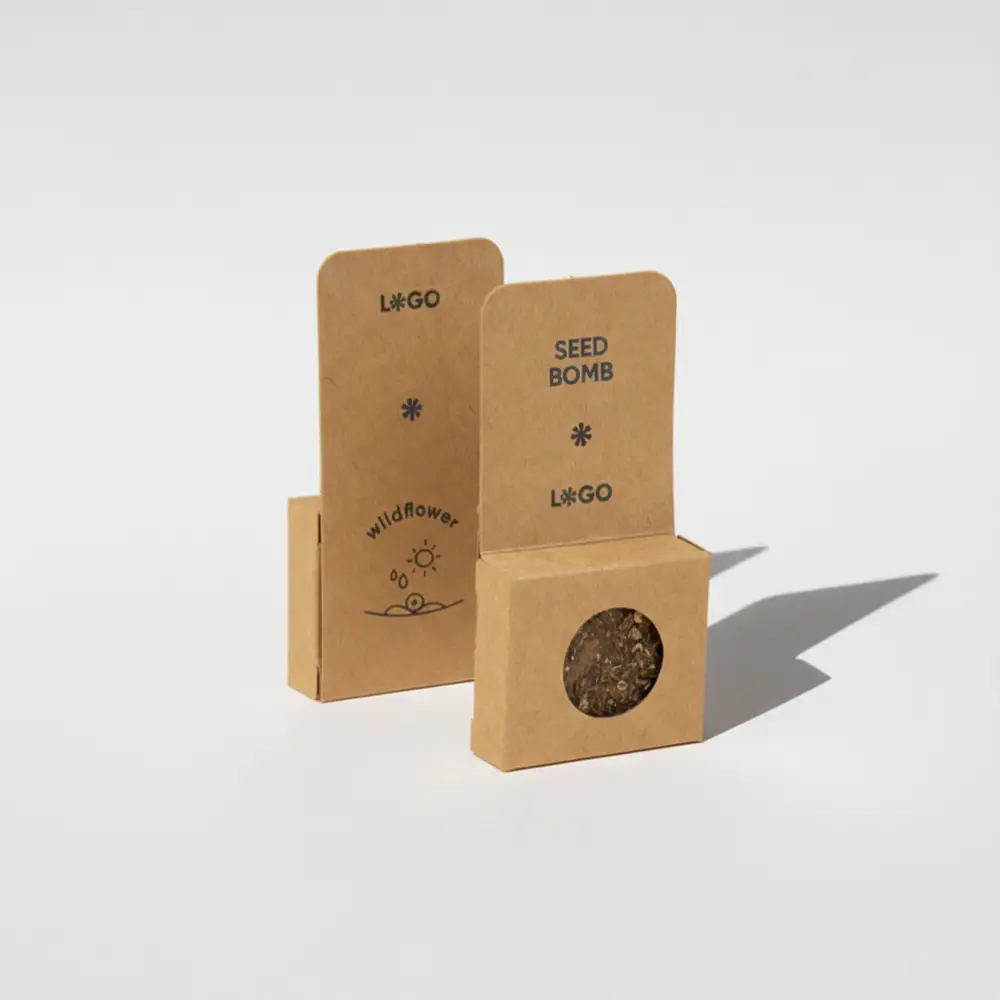 Selección de regalos de empresa con semillas: lapicero plantable, calendario, cuaderno, bomba de semillas, cápsula de semillas