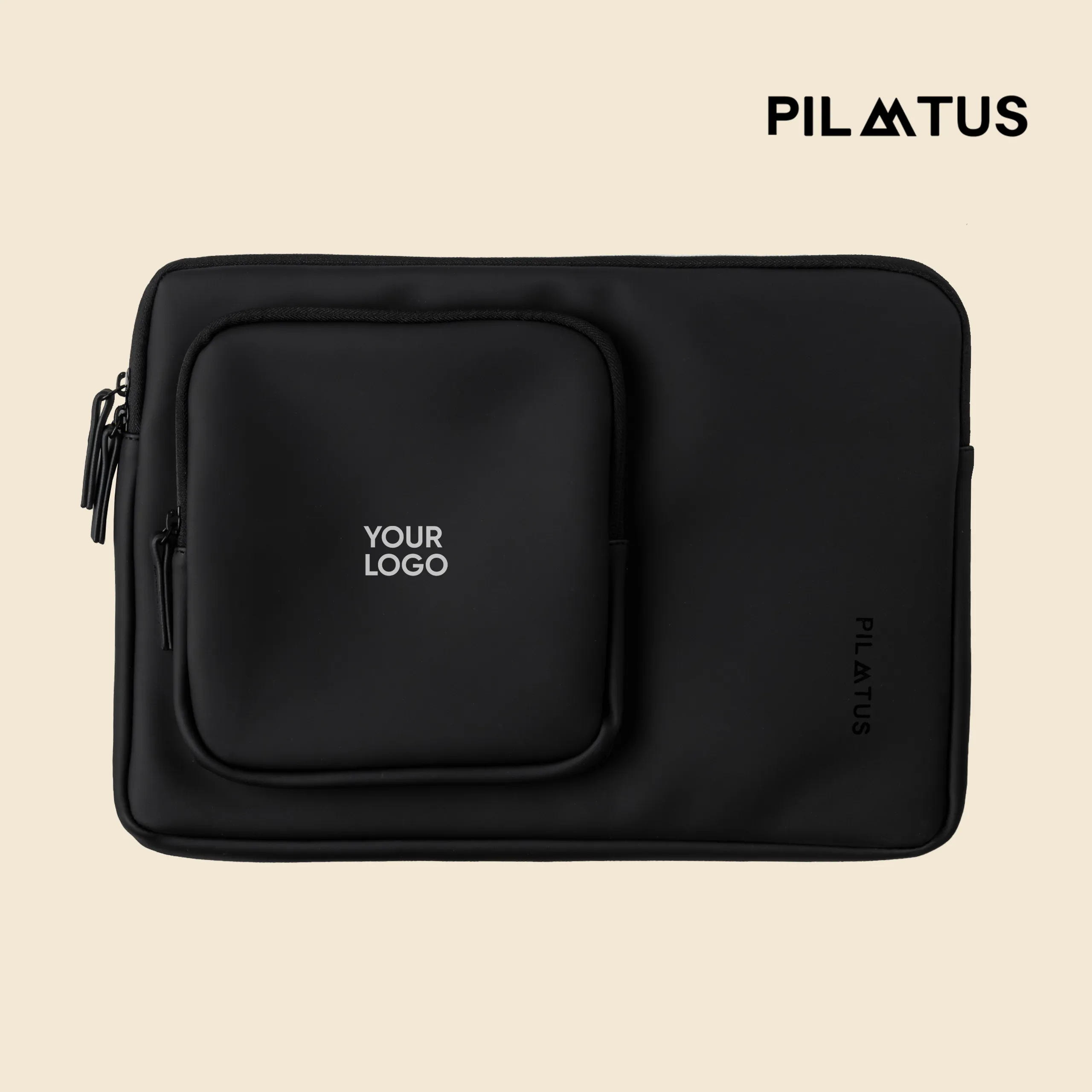 Funda de portátil - Pilatus Sleeve de 16'' pulgadas. De color negro y con personalización a una tinta.
