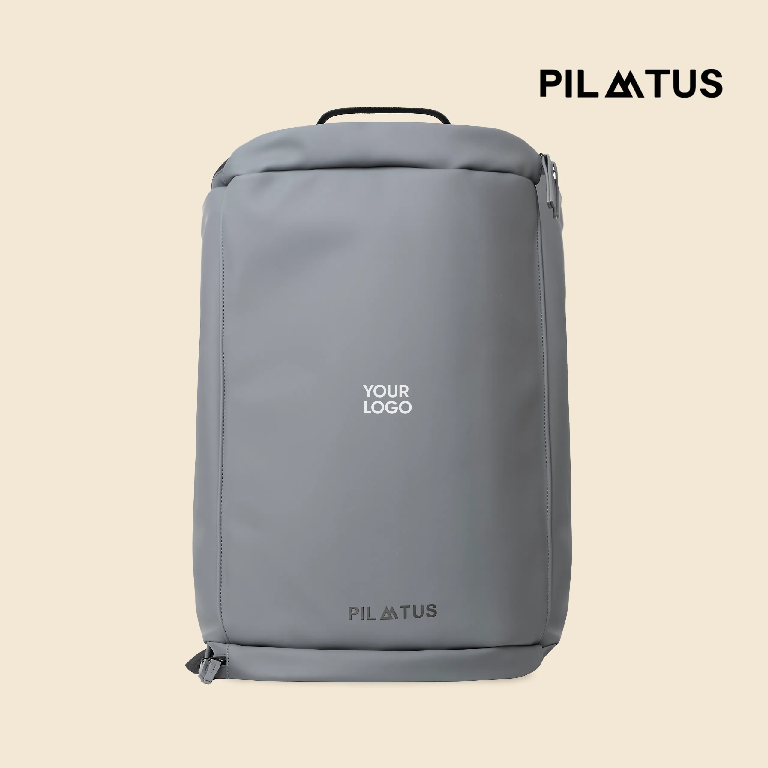 Mochila de diario de la marca Pilatus , de color gris y con personalización a 1 tinta.