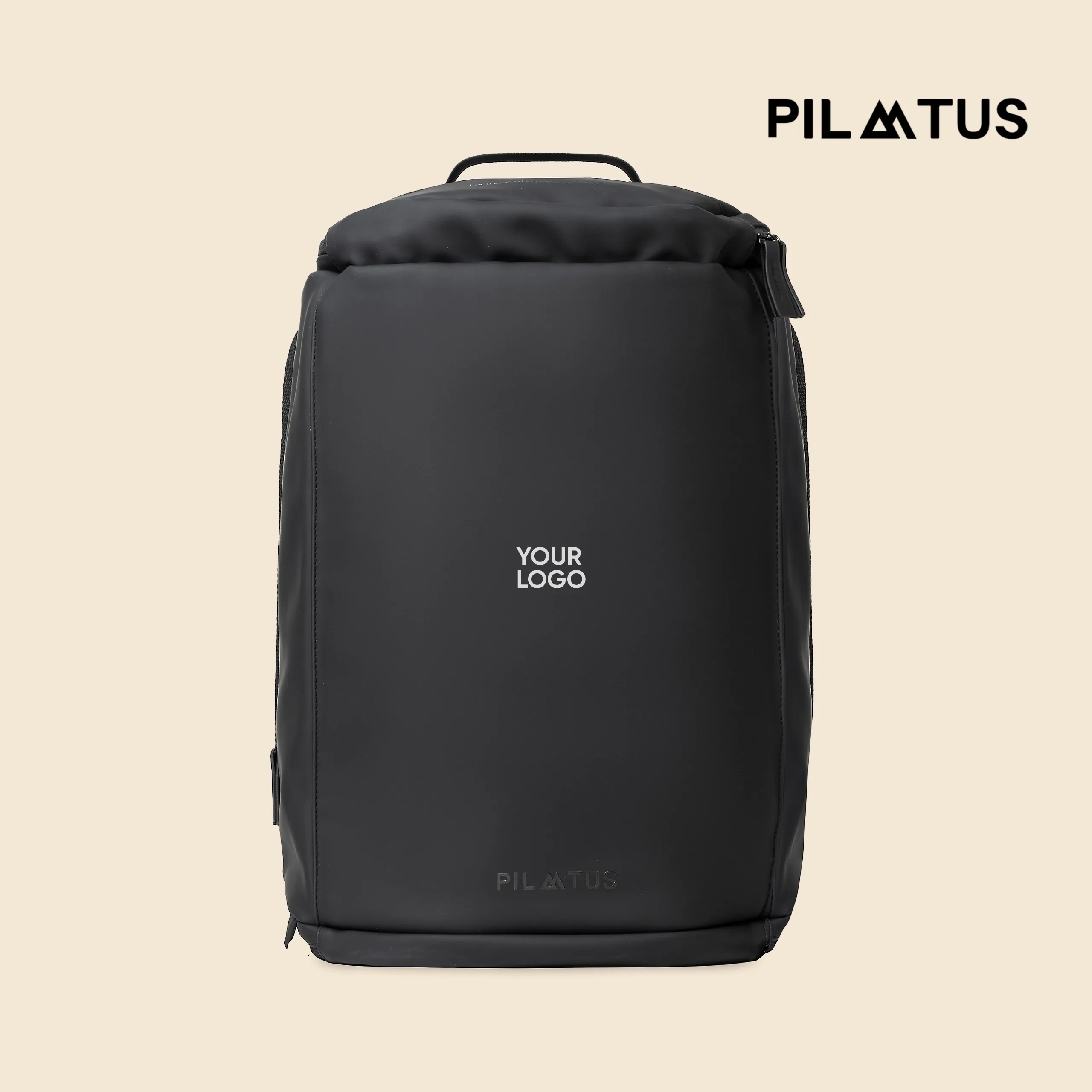 Mochila de diario de la marca Pilatus , de color negro y con personalización a 1 tinta.