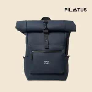 Mochila urbana y enrollable de la marca Pilatus , de color azul marino y con personalización a 1 tinta.