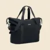 Bolsa de viaje negra personalizada con la palabra 'logo' en blanco