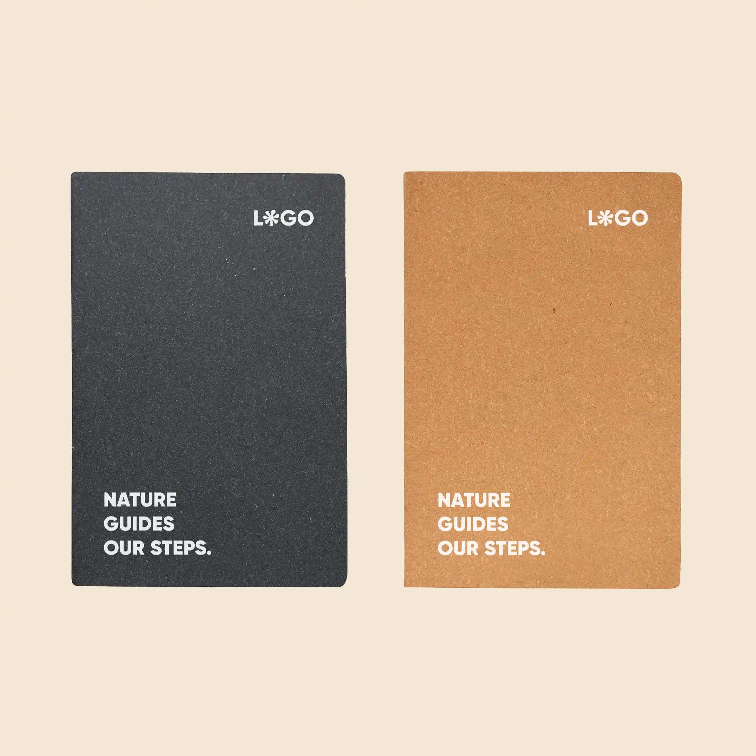Cuaderno de cuero personalizado Cuaderno de cuero marrón y negro personalizado a una tinta.