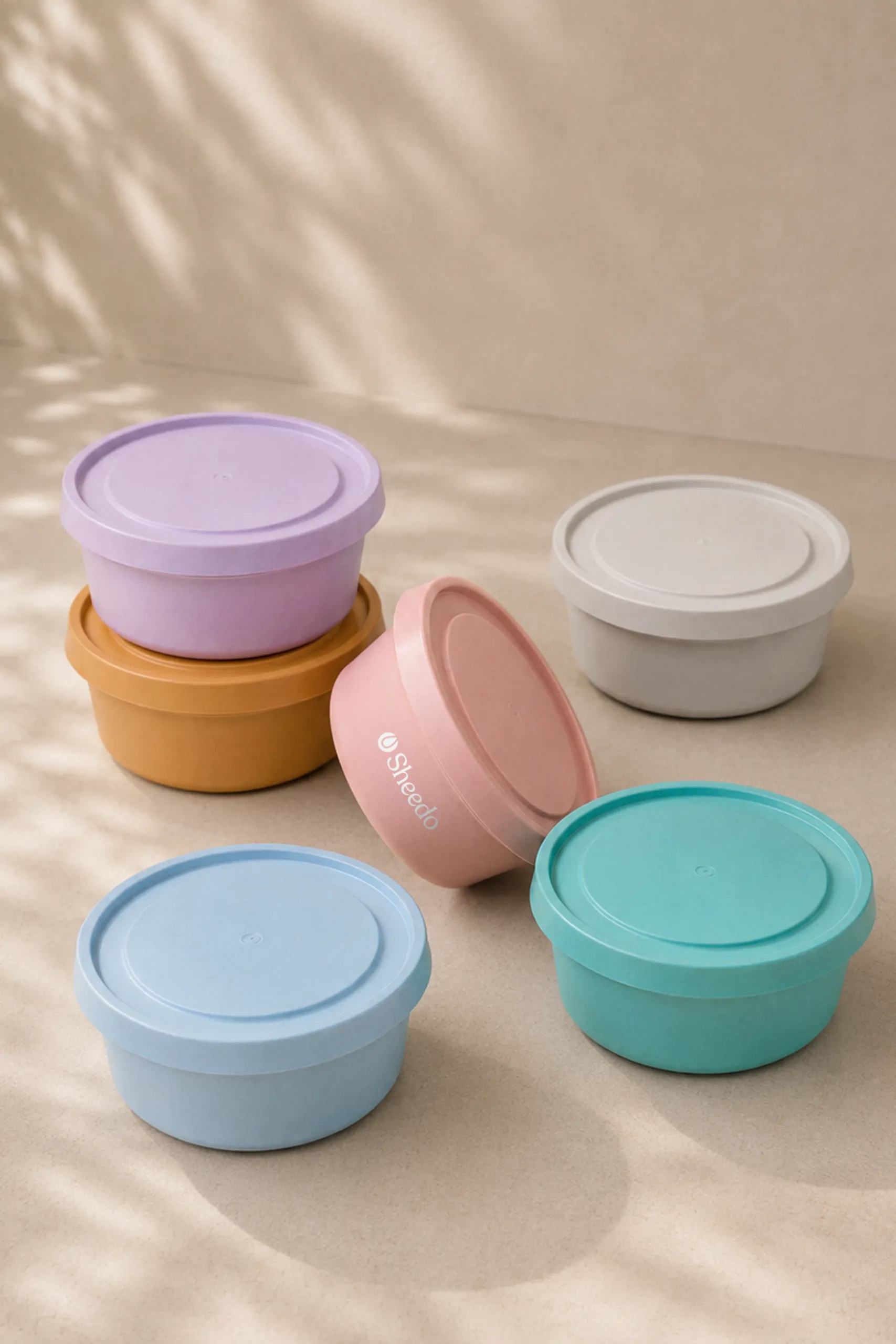 Conjunto de tupper ecológicos personalizados a una tinta.