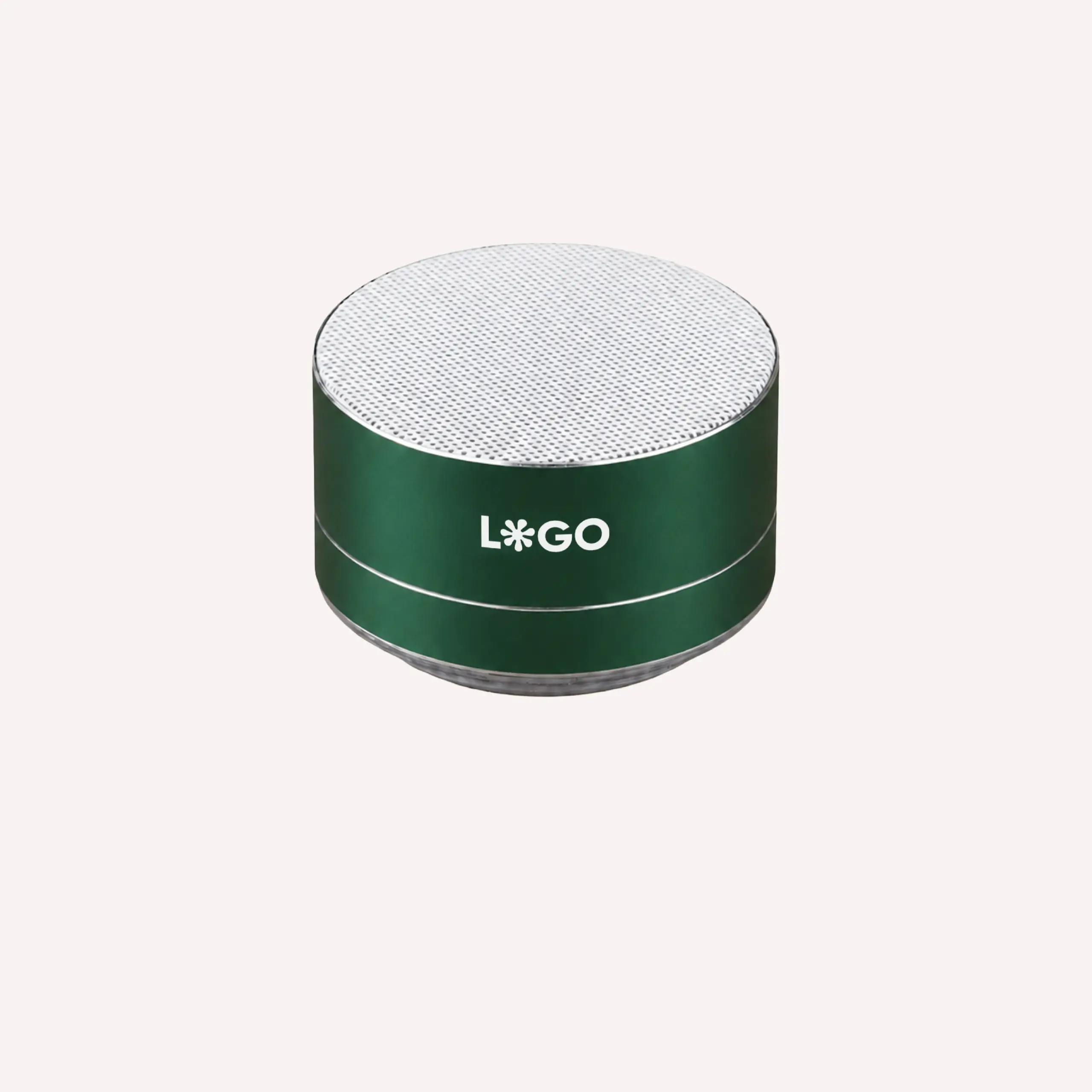 Icono altavoz verde personalizado con la palabra LOGO en blanco
